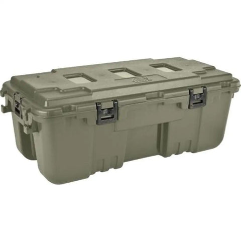 108 Quart Wheeled Storage Trunk With Lockable Latches For Gear Weather Resistant And Airline Approved in hunter green