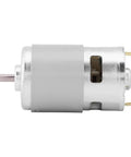 Side view of 775 Brushless DC Motor 12V 150W High Speed 13000 To 15000 RPM with metal gear drive and copper windings.