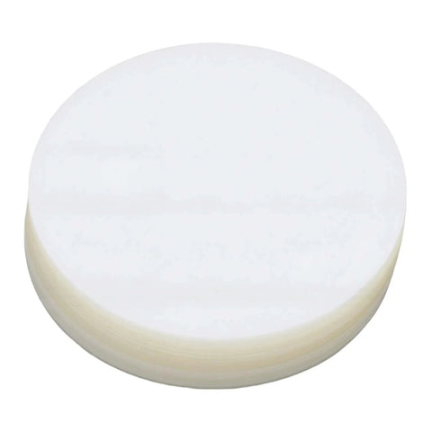 Stack of Clear Circle Mylar Protective Sheets For Badges Pins And Fridge Magnets Round Protector Film Scratch Resistant Shield