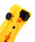Coax Cable Wire Stripper Cutter With Adjustable Blade And Reversible Cassette For RG59 And RG6 And RG7 And RG11, Yellow Handle