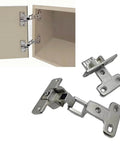 Four Piece 270 Degree Folding Flat Hinge Set For Full Coverage Kitchen Cabinets And Wardrobes, Heavy Duty Zinc Alloy Construction