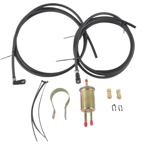 Upgrade Your Ride With This Killer Fuel Line Kit For Chevy Cobalt Ion And Pontiac G5 Models From 2005 To 2010 Perfect Fit For All The Cool 2.2L Engines Out There So You Can Keep Cruising Smooth Without Any Leaks Or Woes On The Road Ahead Today fuel injection hose kit with filter, clamps, and fittings