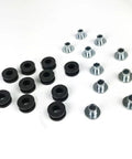 Grommets Rubber Shock Absorbing Cushion Kit For Motorcycles, Anti Scratch Protective Gasket Set With Rubber Buffers To Prevent Friction Damage, Extend Lifespan Of Shell And Windshield Brackets, Built To Last And Weatherproof black rubber grommets and silver metal inserts