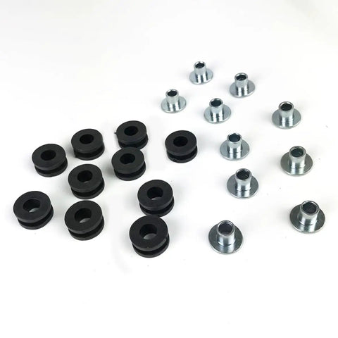 Grommets Rubber Shock Absorbing Cushion Kit For Motorcycles, Anti Scratch Protective Gasket Set With Rubber Buffers To Prevent Friction Damage, Extend Lifespan Of Shell And Windshield Brackets, Built To Last And Weatherproof black rubber grommets and silver metal inserts