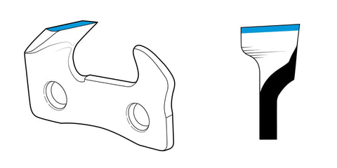 Detailed view of 16 Inch PowerSharp Starter Kit With Bar And Sharpener components for Stihl chainsaws, close-up illustration.