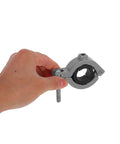 Hand holding Badass Aluminum Alloy Bench Clamp Vise, Mini Table Clamp For Woodworking with adjustable jaw for tool securing.