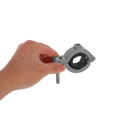 Hand holding Badass Aluminum Alloy Bench Clamp Vise, Mini Table Clamp For Woodworking with adjustable jaw for tool securing.