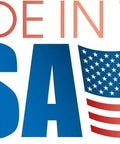 Made in the USA logo with American flag design, emphasizing domestic production quality and origin.