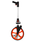 YDuupxe Measuring Wheel, Nylon PC Aluminum Alloy Survey Wheel 12in with a collapsible handle and 12in orange wheel.
