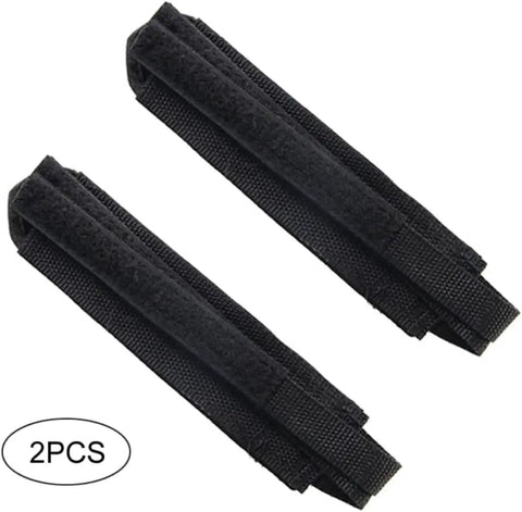 2 Pcs Black Bike Pedal Straps With Toe Clips For Fixed Gear Bikes And Standard Pedals No Slip Adjustable Nylon Straps