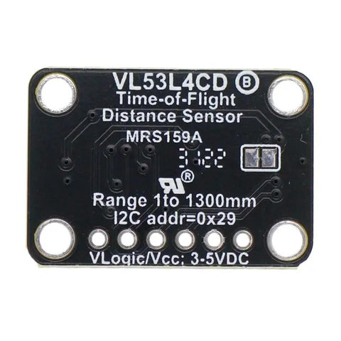 Top view of Time Of Flight Distance Sensor Module With I2C Interface 0 To 1300 mm Range Breakout For Robotics Drones And Smart Devices.
