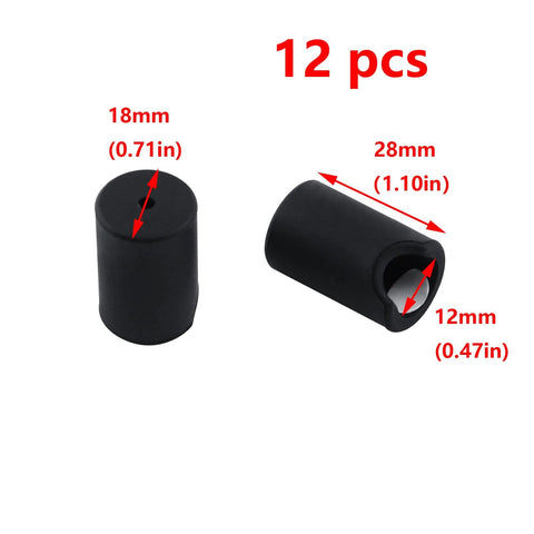 12 Pack Round Silicone Cabinet and Door Handle Protectors Black Food Grade Durable Covers with Strong Double Sided Adhesive
