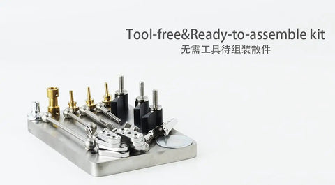Pro Grade Stop Motion Rig With 500g Payload, Heavy Duty Stainless Steel Helping Hand, Soldering Station Stand, Flexible Foldable Joints With CNC Machined Balls For Smooth Puppet Rigging In Stop Motion Animation., tool-free ready-to-assemble stainless steel rig kit with clamp parts