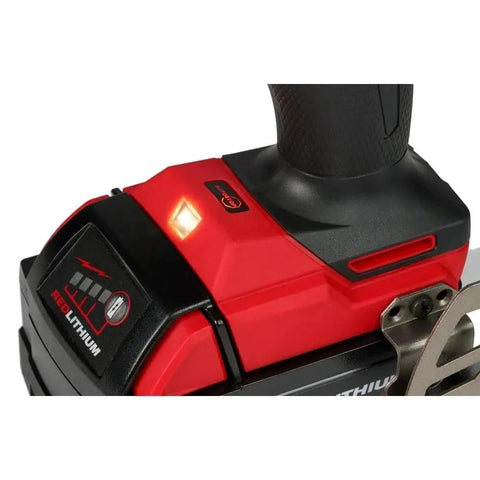 Half Inch Compact Cordless Drill Driver Kit featuring Rock Solid Metal Chuck and Carbide Teeth battery indicator and control panel.