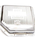 R9122 Chrome Finned Transmission Pan For Automatic Transmissions, Heavy Duty 13 Liter Capacity, Upgraded Cooling Fins For Better Heat Dissipation, Easy Install, Reliable Draining And Performance Upgrade, chrome automatic transmission pan