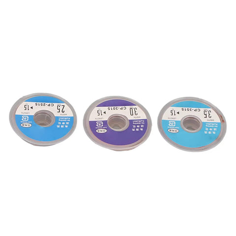 Pro Grade Solder Wick Set 5 Piece Desoldering Braid Copper Wires in 1.5mm 2mm 2.5mm 3mm and 3.5mm widths with 1.5m length each