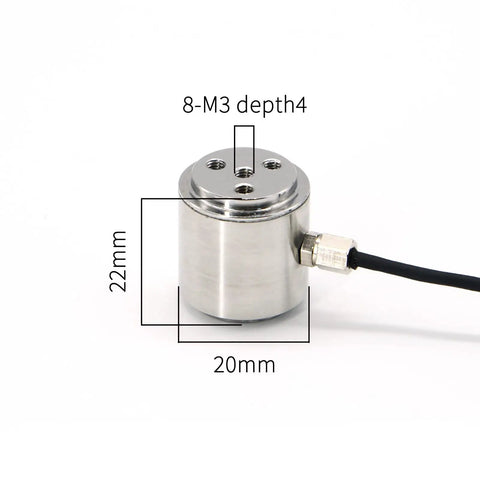 Load Cell Weight Sensor With Bellows Column Design For Tension And Compression Tests, 20mm diameter, 22mm threaded hole