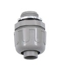 No Sweat Half Inch Npt 180 Degree Straight Conduit Connector Plug 20 Pack, gray metal, designed for secure electrical connections.