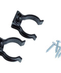 Black Universal Mounting Brackets For D-Cell Flashlights, 2 Pack with screws for garage and home use