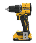 No Fuss Hella Slick 20V Max Brushless Cordless Drill Driver Kit With Compact Atomic Frame And One Half Inch Chuck Including 2Ah Lithium Ion Battery side view showing brushless motor and grip.