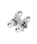 Heavy Duty Zinc Alloy Hidden Hinge One Pack Premium Gold Finish Smooth Swing Folding Cross Hinge For Cabinet Cupboard And Wooden Box Furniture Connector, close-up view.