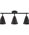 Ellis 27 Inch Industrial 3 Light Track Lighting With Adjustable Heads, Vintage Oil Rubbed Bronze Finish For Kitchen, Hallway, Or Living Space.