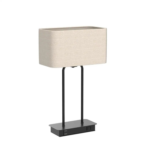 Must Have Set Of 2 Modern Table Lamps With USB Ports And AC Outlet, Touch Three Way Dimmable Bedside Lamps with cream fabric shade