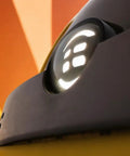 Close-up view of the light on a Premium Two Seater Electric Golf Cart Boasting A Killer 112 Mile Lithium Range Lightning Fast Four Hour Charging.