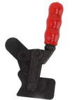 Heavy Duty Toggle Clamp With Arrow Storage Case For Boxes And Suitcases That Push Pull Fastens Easily So You Can Secure Gear Without Wasting Time On Complicated Latches Or Broken Hardware During Your Next Big Adventure Outdoors black metal clamp with red handle
