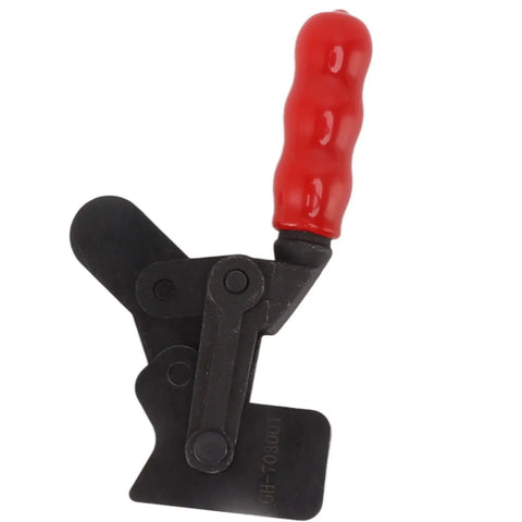 Heavy Duty Toggle Clamp With Arrow Storage Case For Boxes And Suitcases That Push Pull Fastens Easily So You Can Secure Gear Without Wasting Time On Complicated Latches Or Broken Hardware During Your Next Big Adventure Outdoors black metal clamp with red handle