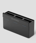 G30 Drone 3 In 1 Charging Dock for Drones, black case with drone charging slots, front angle view, compatible with UranHub G30 Drones
