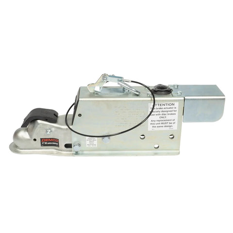 Side view of Demco DA70 surge brake actuator with solenoid for disc brakes, 7K EZ-Latch.