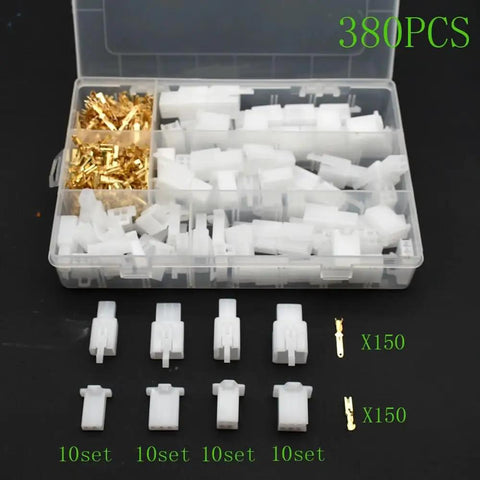380 Piece Electrical Terminal Kit For Cars And Bikes With 2 Pin 3 Pin 4 Pin And 6 Pin Male And Female Connectors, open box view