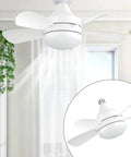 Quiet Operations Ceiling Fan With Integrated LED Light For Various Living Room Bedroom Enhancing Comfortable in white, showing airflow and design.