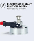 Portable Mini Butane Torch with electronic ignition for siphon coffee, refillable tabletop Bunsen burner with adjustable flame.