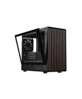Dope Walnut Wood Front Panel Micro ATX ITX Gaming PC Case With Tempered Glass Side Panel And Front Walnut Finish USB 3 0 Type C Front IO Four PWM Fans Pre Installed Mid Tower Cooling Ready