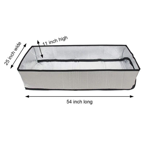 Energy Saving Attic Door Insulation Cover Fits 25 X 54 X 11 Inches, Fireproof Attic Tent With Access Zipper, shown with dimensions