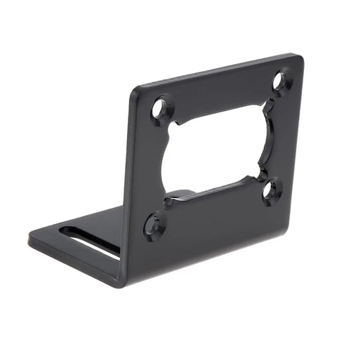 Black Four Pack JGY370 Worm Motor Mount Brackets, L Shaped Steel Base Holders With Screws For Worm Gear Motors, Fixed Fastener Seat, 3mm Thick