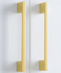 Brushed Gold Cabinet Pulls 3 Inch 76mm Two Pack, Kitchen Cabinet Handles for Drawers on white cabinet doors