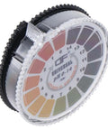 Two Rolls pH Test Paper Strips 5m Each, Universal 0 To 14 pH Range, No Fuss Quick Read Litmus Paper, color chart visible.
