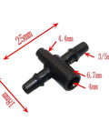 Barbed Hose Splitter Tee Connectors 3/5mm Kit 2000 Pieces For Garden Irrigation Sprinkler System Watering Accessories And Balcony Planting Plug And Play Diy Friendly Setup black plastic 3/5mm tee connector with 4mm and 6.7mm barbs