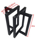 Professional Grade Heavy Duty Iron Table Legs With Tough Black Baked Finish, size options 40/50/60/70/80cm, height 68cm.