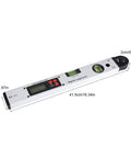 Pro Grade Digital Inclinometer Level 360 Degree Range Angle Finder with bright backlit display and digital screen, measures 41.5cm.