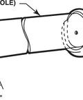 Diagram of Wooden Closet Pole Socket End Mount For 1 3/8 Inch Rods Hardwood Construction 2 Pack With Mounting Hardware