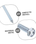 Close-up of metal spike and screw for Heavy Duty Lawn Aerator Shoes With Metal Peg Spikes 12 Pair Durable Soil Loosening Tool.
