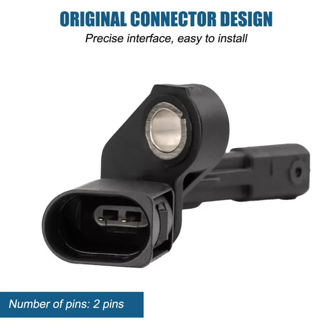 4 Pack ABS Wheel Speed Sensor Front And Rear Left Right Compatible With Volkswagen Beetle Passat Jetta OEM Wht003856 Wht003857 showing a 2-pin connector design.