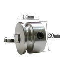 1Pcs Small Motor Drive Pulley 20 To 40mm Aluminum Single Groove Wheel For V Belt Power Transmission OD40x5mm side view with measurements