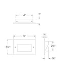 Technical drawing of 12V Integrated LED Horizontal Step Light With Recessed Mount, dimensions for Satin Black finish, ADA compliant.