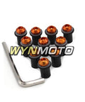 Fairing Bolts Kit For Suzuki GSXR1300 Hayabusa 2008 2016 Orange Anodized M5 Nuts Well Nuts And Nylon Washers Windshield Hardware