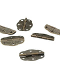 Six Sets Of Mini Bronze Colored Cabinet And Drawer Door Hinges With Soft Close Dampers For Quiet No Slam And Smooth Move Ideal For Jewelry Boxes And Small Furnishings 30x22mm displayed